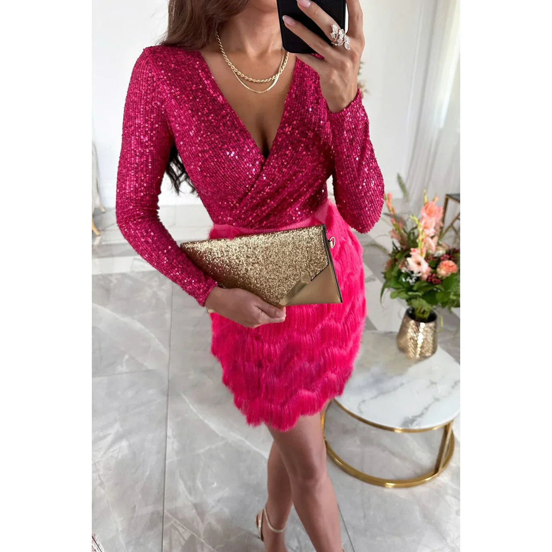 Tara - Glitter Wrap Dress