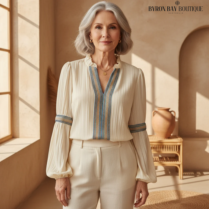 Renata - Stunning V-Neck Blouse