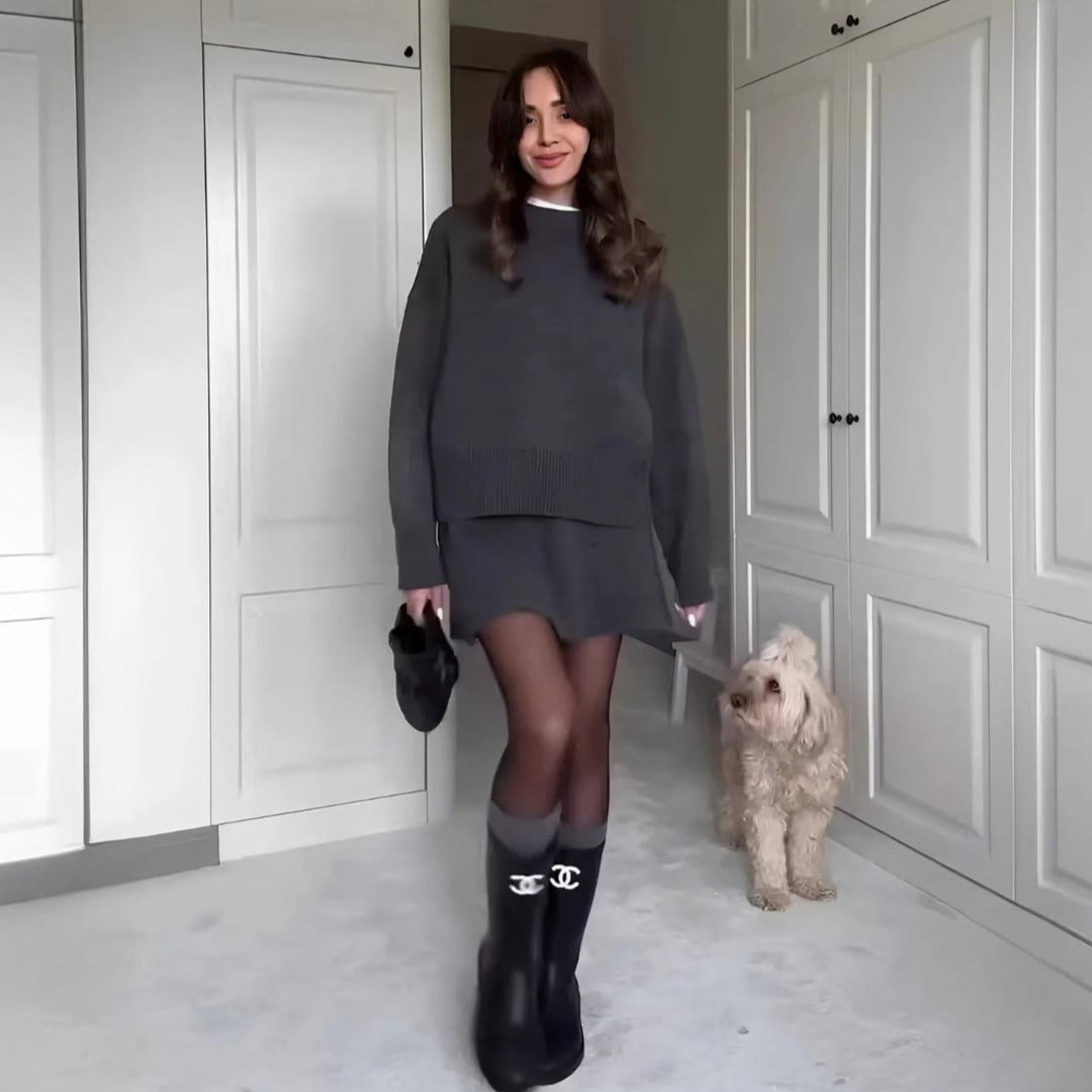Prairie - Elegant Sweater Skirt Set