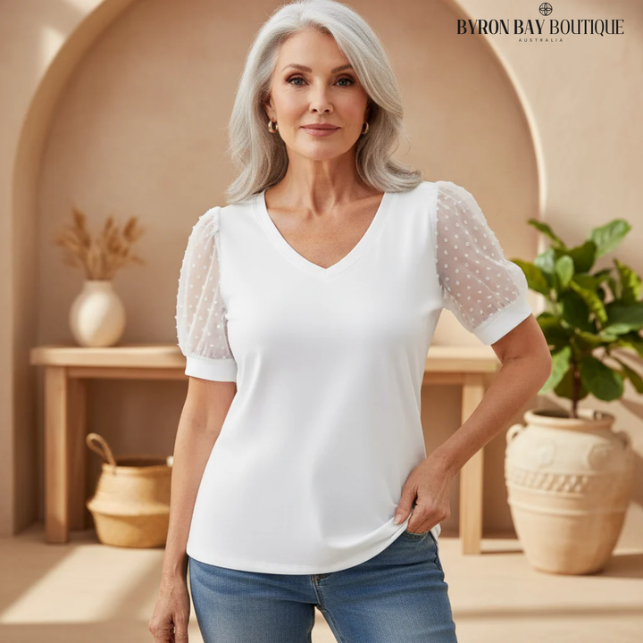 Lumiera - Elegant Puff-Sleeve Top