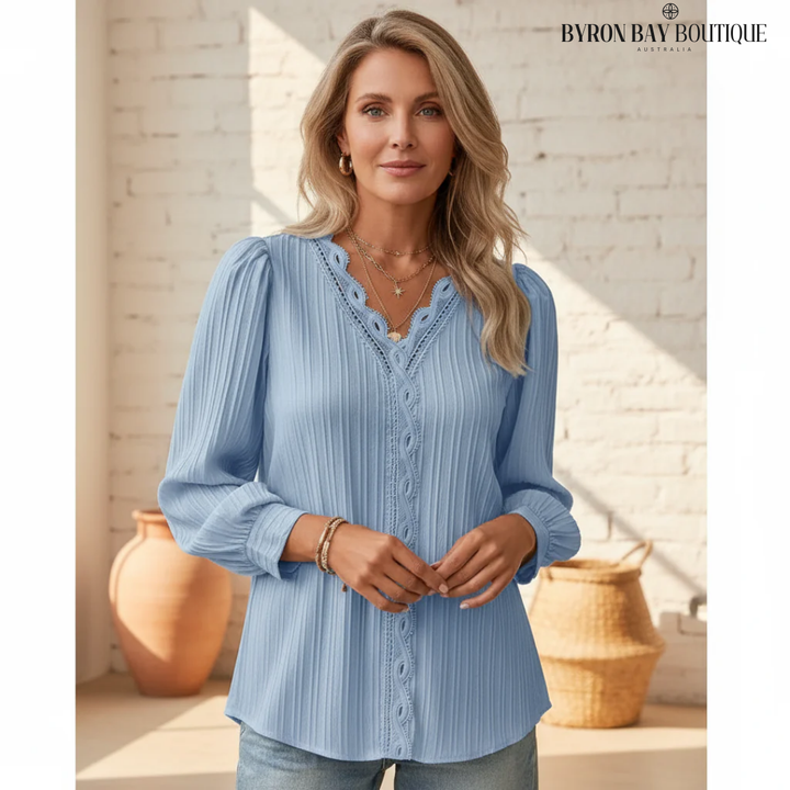Kalea - Elegant Pintuck Blouse