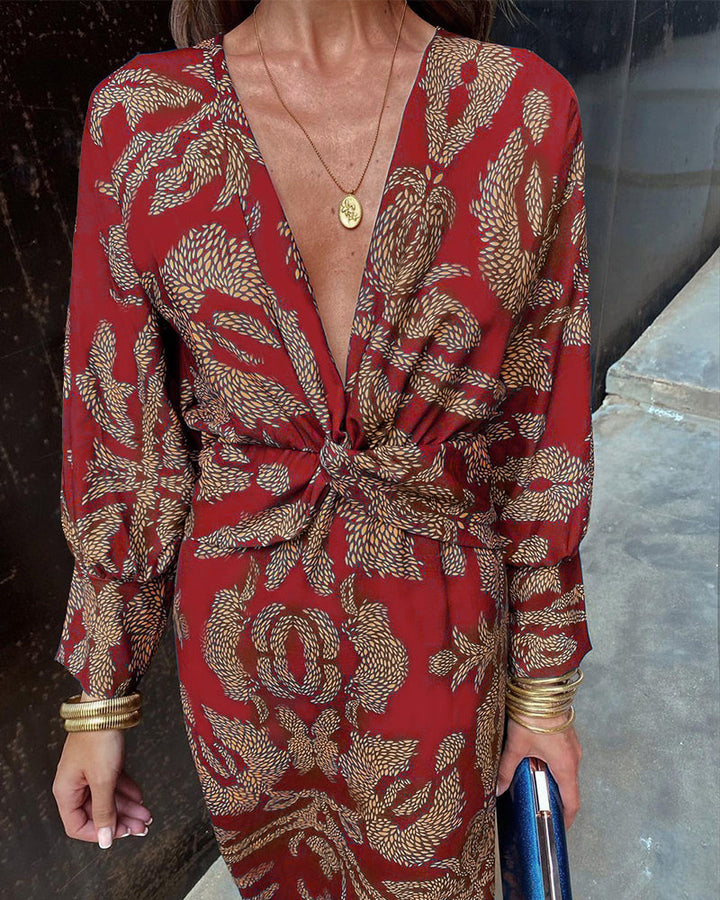 Coraline - Bold Botanical Wrap Dress