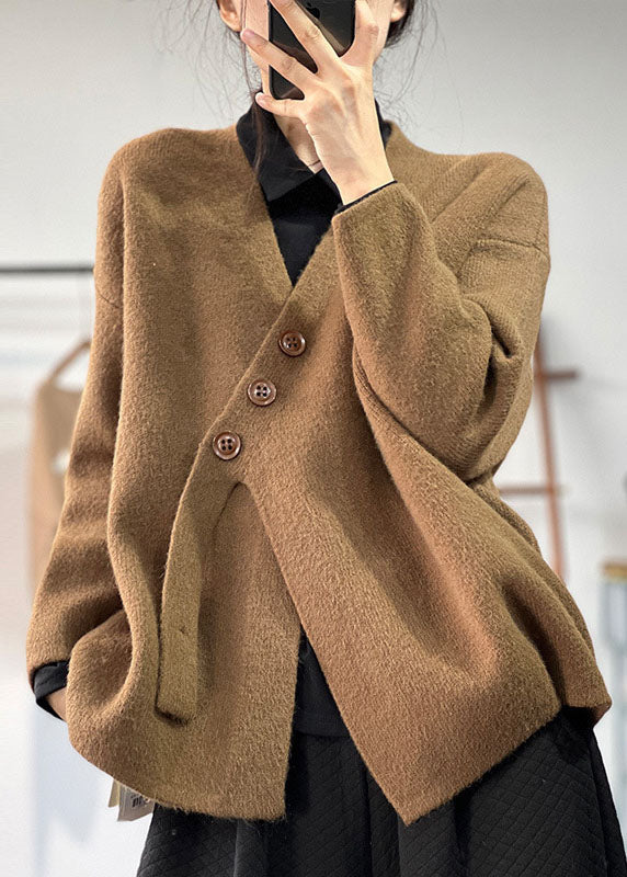 Angelie - Asymmetrical Button Cardigan