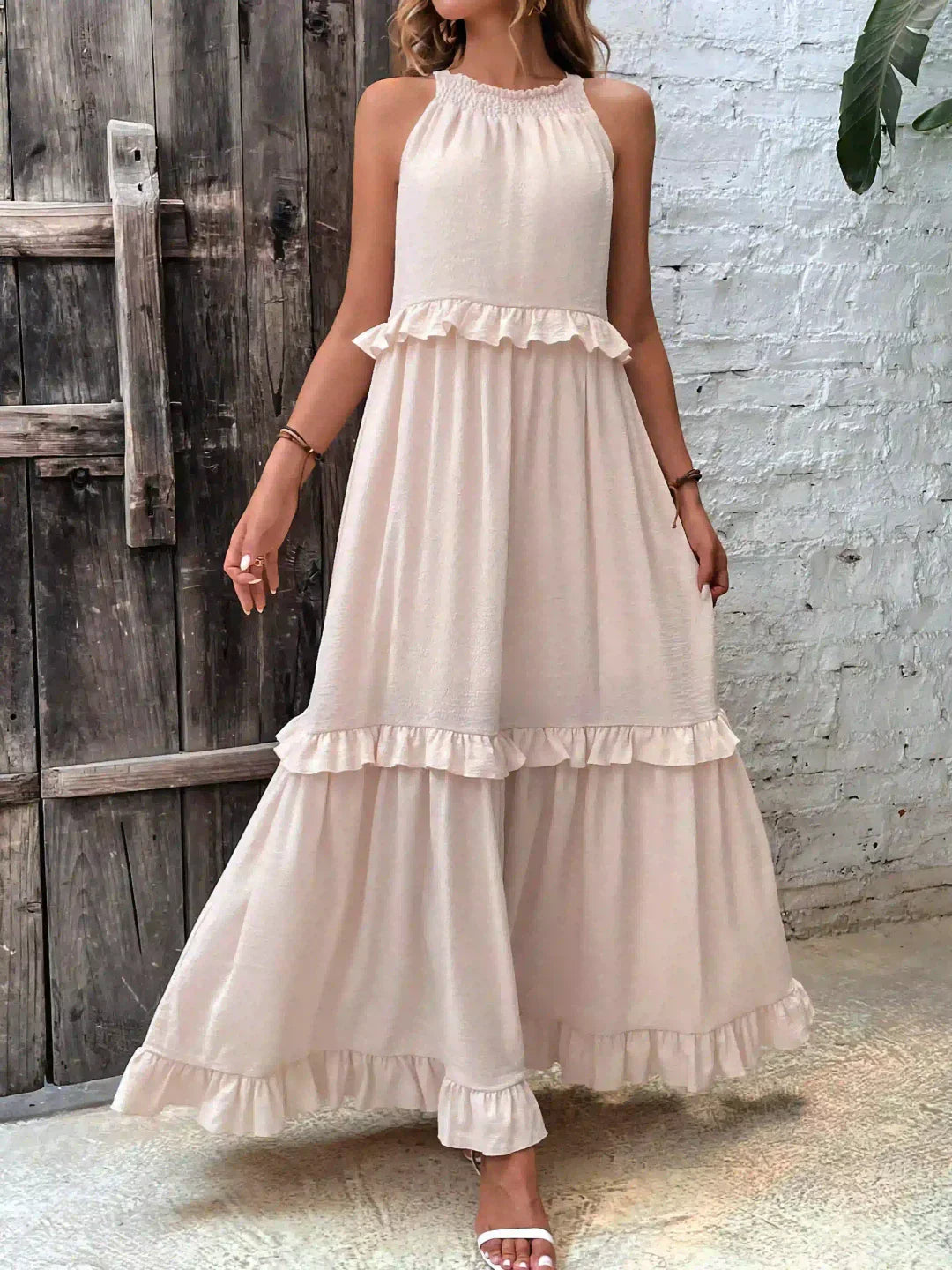 Robyn - Halter Ruffle Maxi Dress