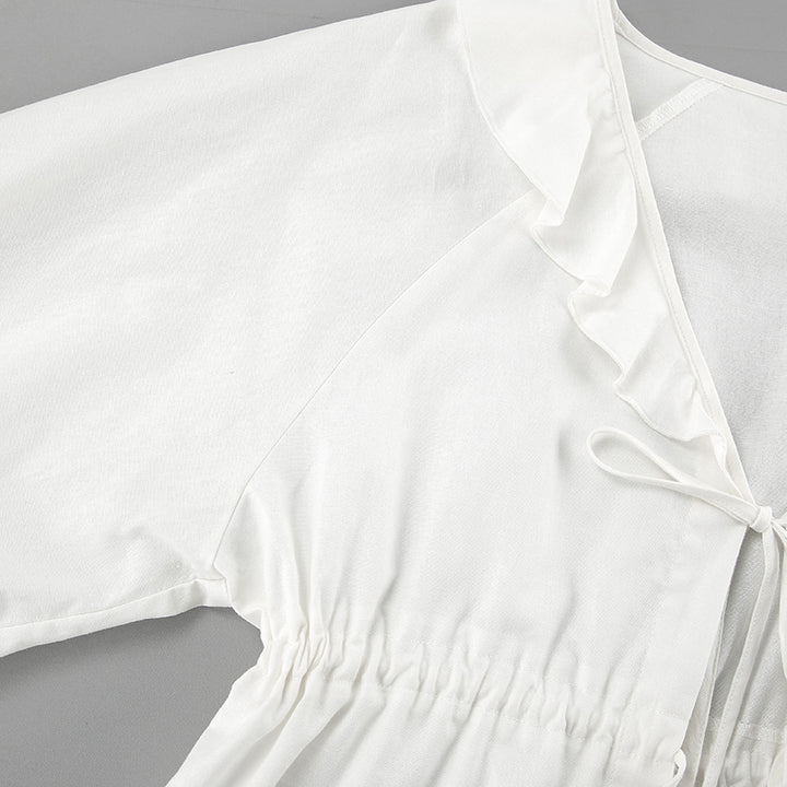 Lysandra - Ruffled Tie-Front Top & Shorts Set