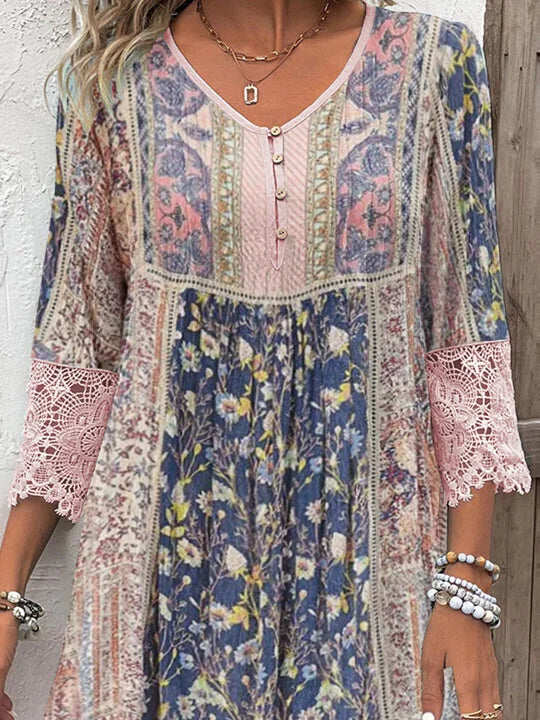 Minerva - Boho Dress with Lace Details