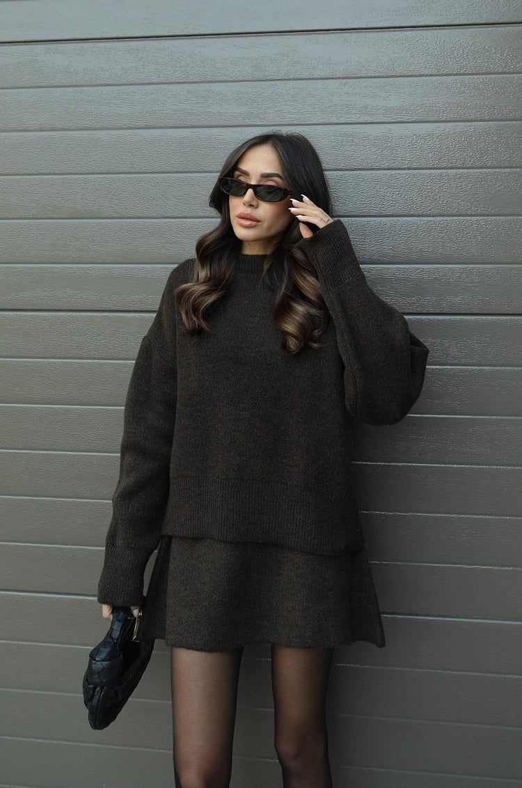 Prairie - Elegant Sweater Skirt Set